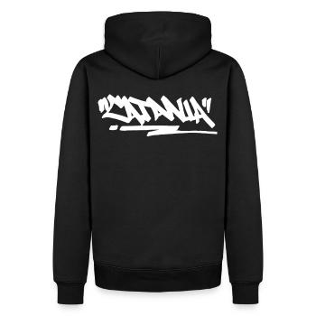 Catania City Graffiti Street Art Handstyle Italien - Männer Premium Bio Hoodie - Schwarz - Hinten - Nico (187cm)