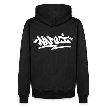Napoli City Graffiti Street Art HandStyle Italien - Männer Premium Bio Hoodie - Schwarz - Hinten - Nico (187cm)