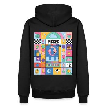 Fische Horoskopfische abstrakte Zodiac Art Mystic - Männer Premium Bio Hoodie - Schwarz - Hinten - Nico (187cm)