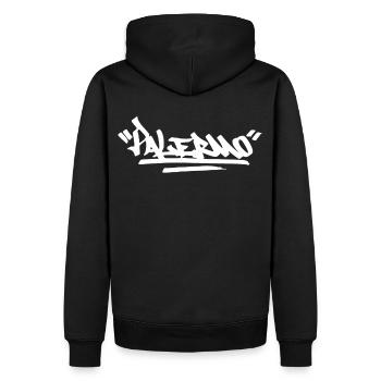 Palermo City Graffiti Street Art Italien Hip Hop - Männer Premium Bio Hoodie - Schwarz - Hinten - Nico (187cm)