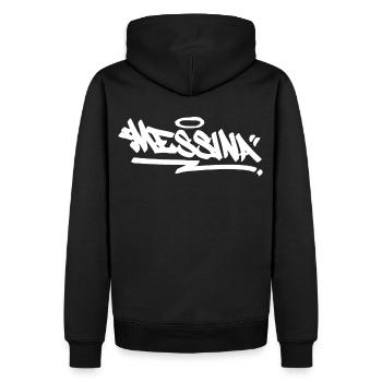 Messina City Graffiti Street Art HandStyle Italien - Männer Premium Bio Hoodie - Schwarz - Hinten - Nico (187cm)