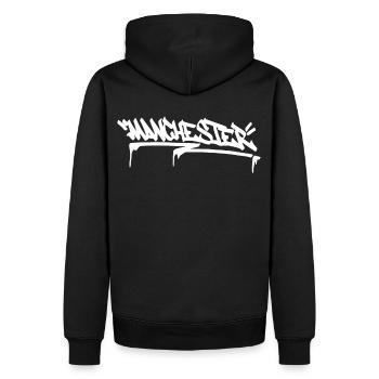 Manchester Graffiti Street Art Britain City Englan - Männer Premium Bio Hoodie - Schwarz - Hinten - Nico (187cm)