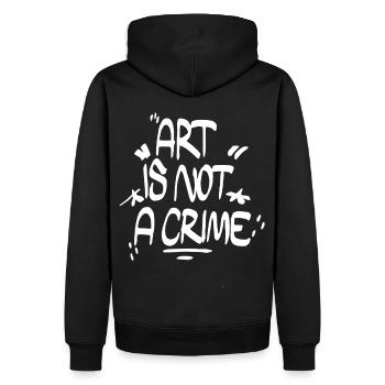 Kunst ist kein Verbrechen Graffiti Street Art Hand - Männer Premium Bio Hoodie - Schwarz - Hinten - Nico (187cm)