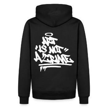 Kunst ist kein Verbrechen Graffiti Street Art Hand - Männer Premium Bio Hoodie - Schwarz - Hinten - Nico (187cm)