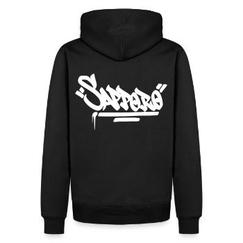 Sapporo City Graffiti Street Art HandStyle Japan H - Männer Premium Bio Hoodie - Schwarz - Hinten - Nico (187cm)