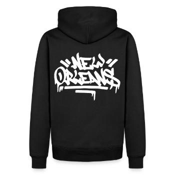 New Orleans City Graffiti Street Art HandStyle USA - Männer Premium Bio Hoodie - Schwarz - Hinten - Nico (187cm)