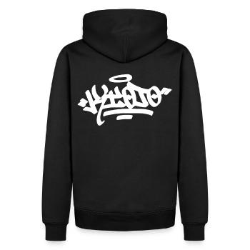 Kyoto City Graffiti Street Art HandStyle Japan Hip - Männer Premium Bio Hoodie - Schwarz - Hinten - Nico (187cm)