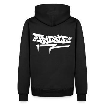Triest City Graffiti Street Art HandStyle Italien - Männer Premium Bio Hoodie - Schwarz - Hinten - Nico (187cm)