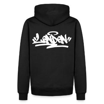 London City Großbritannien Graffiti Street Art Eng - Männer Premium Bio Hoodie - Schwarz - Hinten - Nico (187cm)