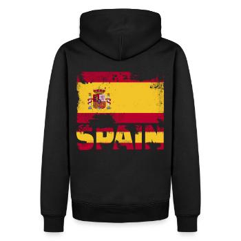Spanienflagge Vintage Distressed Espana Grunge Rei - Männer Premium Bio Hoodie - Schwarz - Hinten - Nico (187cm)