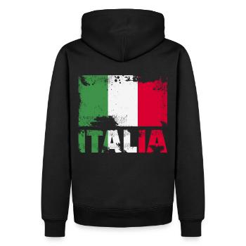 Italien Flagge Vintage Distressed Italia Grunge Re - Männer Premium Bio Hoodie - Schwarz - Hinten - Nico (187cm)
