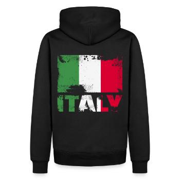 Italien Flagge Vintage Distressed Italia Grunge Re - Männer Premium Bio Hoodie - Schwarz - Hinten - Nico (187cm)