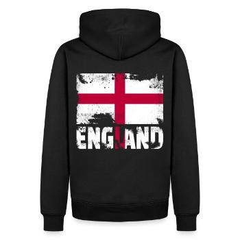 England Flag Vintage Distressed English Grunge Tra - Männer Premium Bio Hoodie - Schwarz - Hinten - Nico (187cm)