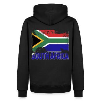Südafrika Flagge Vintage Distressed Africa Grunge - Männer Premium Bio Hoodie - Schwarz - Hinten - Nico (187cm)