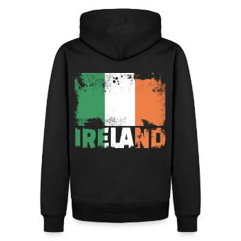 Irland Flag Vintage Distressed Irish Grunge Travel - Männer Premium Bio Hoodie - Schwarz - Hinten - Nico (187cm)