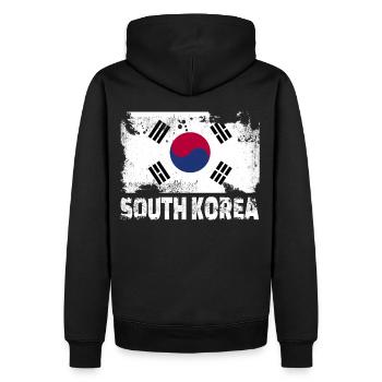 Südkorea Flagge Vintage Distressed Korean Grunge T - Männer Premium Bio Hoodie - Schwarz - Hinten - Nico (187cm)