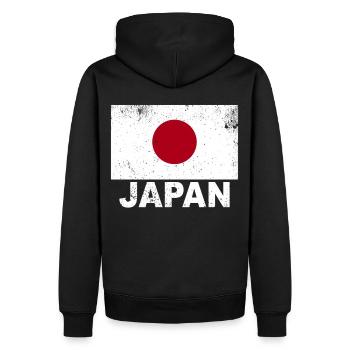 Japan Flag Vintage Japanische Herkunft Nationalitä - Männer Premium Bio Hoodie - Schwarz - Hinten - Nico (187cm)