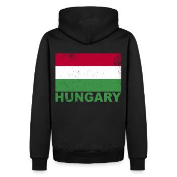 Ungarische Flagge Vintage ungarische Herkunft Nati - Männer Premium Bio Hoodie - Schwarz - Hinten - Nico (187cm)