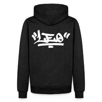 Leo Graffiti Zodiac Hip Hop Horoscope Sternzeichen - Männer Premium Bio Hoodie - Schwarz - Hinten - Nico (187cm)