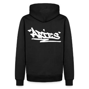 Widder Graffiti Zodiac Hip Hop Horoscope Sternzeic - Männer Premium Bio Hoodie - Schwarz - Hinten - Nico (187cm)