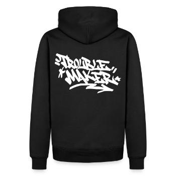 Trouble Maker Graffiti Handstil Zitat Hip Hop Kall - Männer Premium Bio Hoodie - Schwarz - Hinten - Nico (187cm)