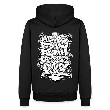 Graffiti Alphabet HandStyle Hip Hop Urban Lackieru - Männer Premium Bio Hoodie - Schwarz - Hinten - Nico (187cm)