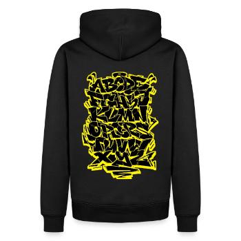 Graffiti Alphabet Hip Hop Street Art Urban Brandin - Männer Premium Bio Hoodie - Schwarz - Hinten - Nico (187cm)