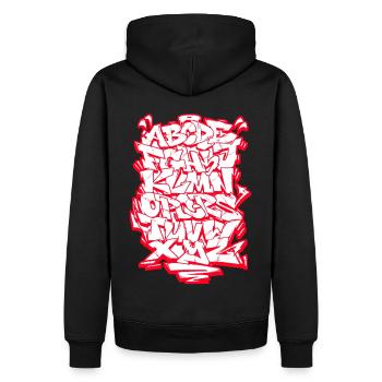 Graffiti Alphabet Hip Hop Street Art Wildstyle - Männer Premium Bio Hoodie - Schwarz - Hinten - Nico (187cm)