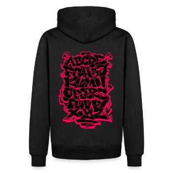 Graffiti Alphabet Hip Hop Street Art Urban Lackier - Männer Premium Bio Hoodie - Schwarz - Hinten - Nico (187cm)