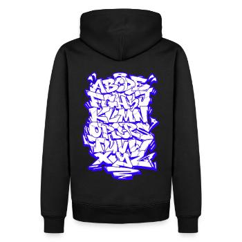 Graffiti Wildstyle Alphabet Hip Hop Street Art Urb - Männer Premium Bio Hoodie - Schwarz - Hinten - Nico (187cm)