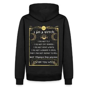 Ich bin ein Hexenüberzeugungen lustige okkulte Hex - Männer Premium Bio Hoodie - Schwarz - Hinten - Nico (187cm)