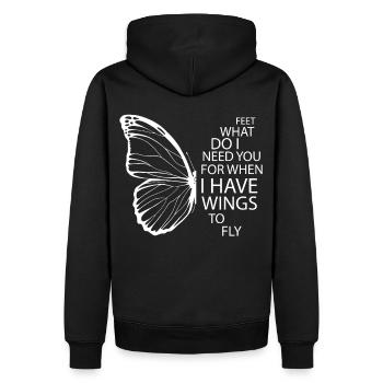 Frauen haben Flügel, um weibliche Ermächtigung - Männer Premium Bio Hoodie - Schwarz - Hinten - Nico (187cm)