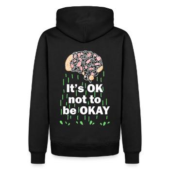 Es ist in Ordnung, nicht in Ordnung zu sein, die B - Männer Premium Bio Hoodie - Schwarz - Hinten - Nico (187cm)