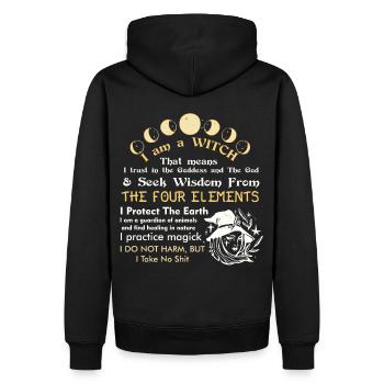 Ich bin eine Hexenpagan Witch Affirmation Occult W - Männer Premium Bio Hoodie - Schwarz - Hinten - Nico (187cm)