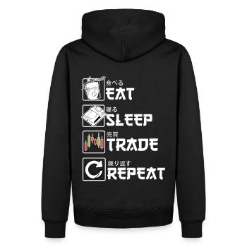 Schlafhandel wiederholen Börsenmärkte Forex Tradin - Männer Premium Bio Hoodie - Schwarz - Hinten - Nico (187cm)