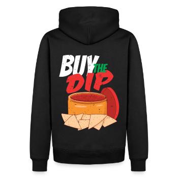 Kaufen Sie das Dip Funny Stock Market Trading Nach - Männer Premium Bio Hoodie - Schwarz - Hinten - Nico (187cm)