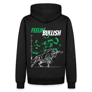 Fühle Bullish Stock Market Bull Forex Trading - Männer Premium Bio Hoodie - Schwarz - Hinten - Nico (187cm)