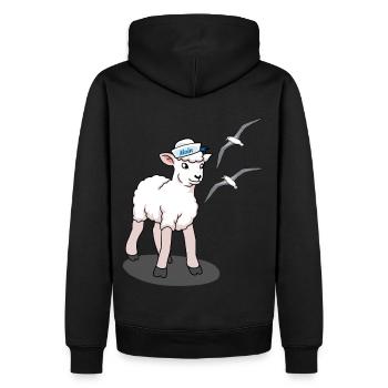 Nordsee Ostsee Schaf Möwen Küste Norddeutschland - Männer Premium Bio Hoodie - Schwarz - Hinten - Nico (187cm)