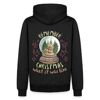 Noël, dicton nostalgique avec boule à neige - Sweat à capuche Premium bio Homme - noir - Dos - Nico (187cm)