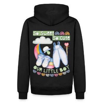 Bébé, bébé garçon, bébé garçon, dire avec arc-en-ciel - Sweat à capuche Premium bio Homme - noir - Dos - Nico (187cm)