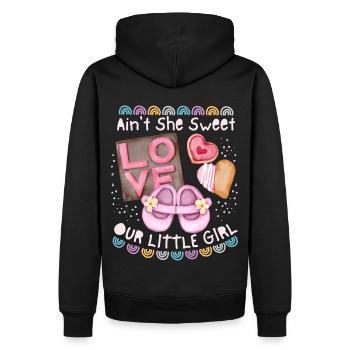 Bébé, bébé fille bébé fille disant avec arc-en-ciel - Sweat à capuche Premium bio Homme - noir - Dos - Nico (187cm)