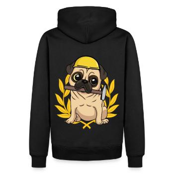 Chantier de chantier maître artisanat métiers métiers chien d’œuvre - Sweat à capuche Premium bio Homme - noir - Dos - Nico (187cm)