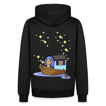 Ahoi Ruderboot Boot Paddelboot Segelboot maritim - Männer Premium Bio Hoodie - Schwarz - Hinten - Nico (187cm)