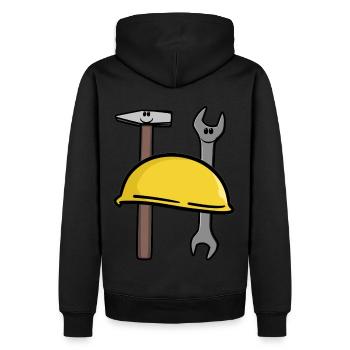 Artisanat Outil Construction Chantier Métiers Métiers Emploi - Sweat à capuche Premium bio Homme - noir - Dos - Nico (187cm)