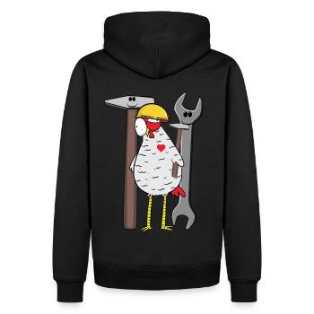 Construction de chantier de casque de sécurité de poulet d’outil de chantier - Sweat à capuche Premium bio Homme - noir - Dos - Nico (187cm)