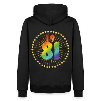 1981 geboren LGBT Geburtstagsgeschenk - Männer Premium Bio Hoodie - Schwarz - Hinten - Nico (187cm)