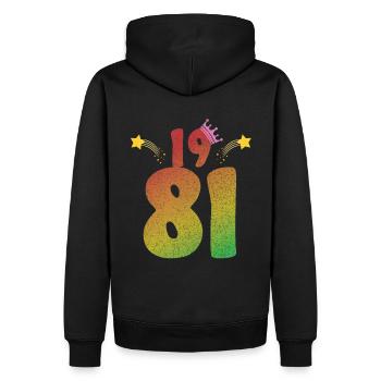 1981 geboren LGBT Geburtstagsgeschenk - Männer Premium Bio Hoodie - Schwarz - Hinten - Nico (187cm)
