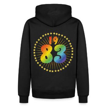 Retro LGBT birthday 1983 - Men’s Premium Organic Hoodie - black - Back - Nico (187cm)