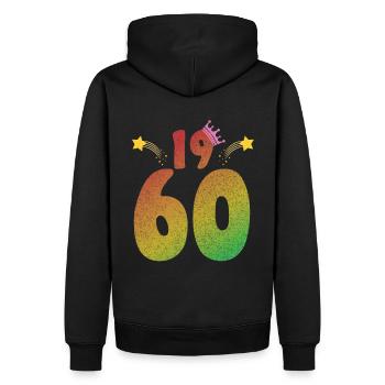 LGBT Geburtstag mit Krone 1960 - Männer Premium Bio Hoodie - Schwarz - Hinten - Nico (187cm)
