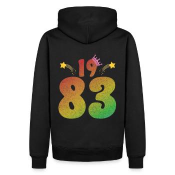 LGBT birthday with crown 1983 - Men’s Premium Organic Hoodie - black - Back - Nico (187cm)